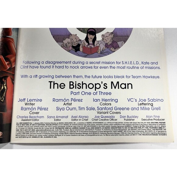 All New Hawkeye #1 Marvel Comics Comic Book January 2016 - Picture 6 of 6